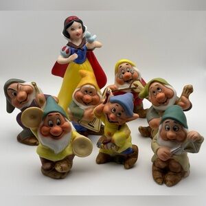 Vintage Snow White and the Seven Dwarfs Ceramic Figurines Schmid Disney 2.75”-5”